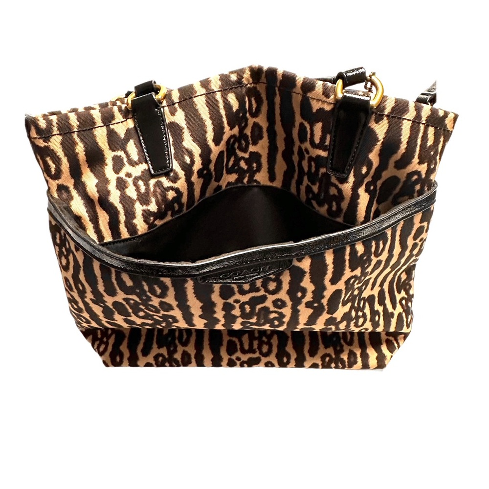 COACH EUC Nylon “Ocelot” Print Shoulder Bag Tote #E1405-F31901 - Picture 4 of 9